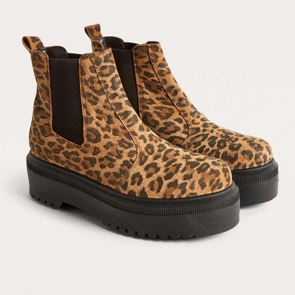 platform leopard print boots